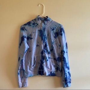 Hand tie dyed GAP stretch zip up sweatshirt